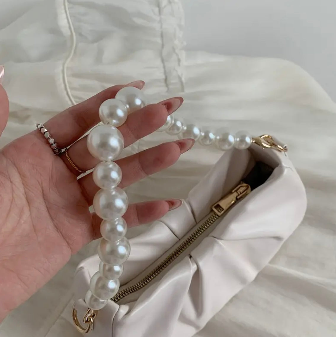 Pearl Beaded Strap (Bag Accessories)