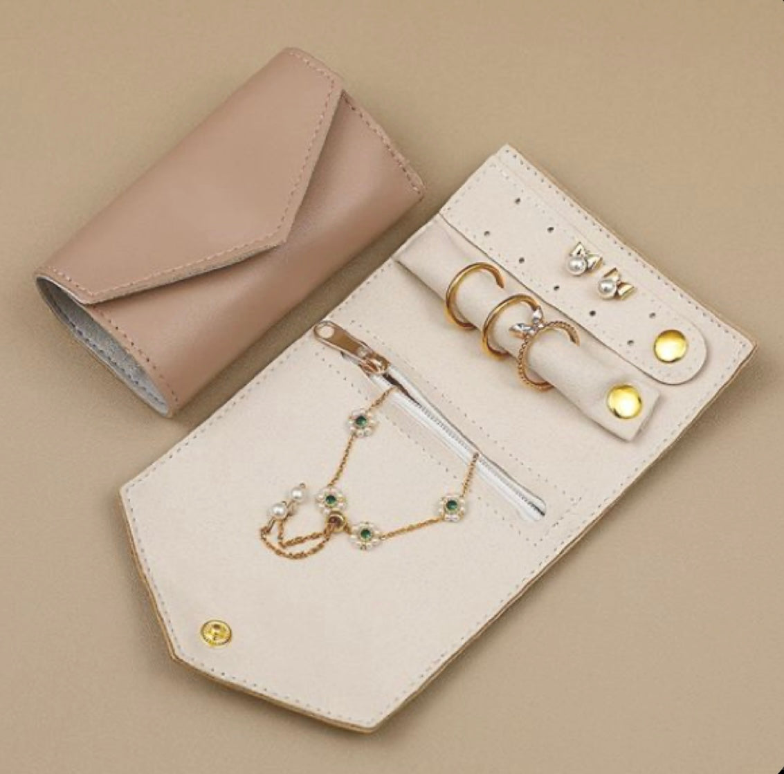 Faux Leather Travel Jewelry Bags MultiFunction Jewelry Necklace Ring Earring Storage Bag