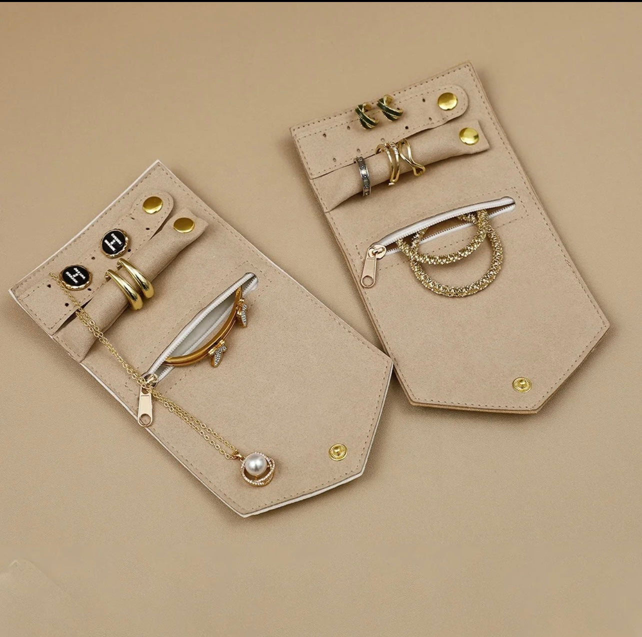 Faux Leather Travel Jewelry Bags MultiFunction Jewelry Necklace Ring Earring Storage Bag