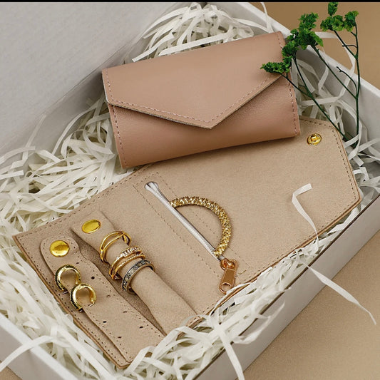 Faux Leather Travel Jewelry Bags MultiFunction Jewelry Necklace Ring Earring Storage Bag