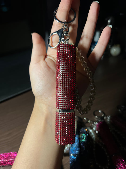 MiniMist Refillable
10 ml Perfume Refill Bottle Keychain With Rhinestone Pearl Decor,Keychain Charm